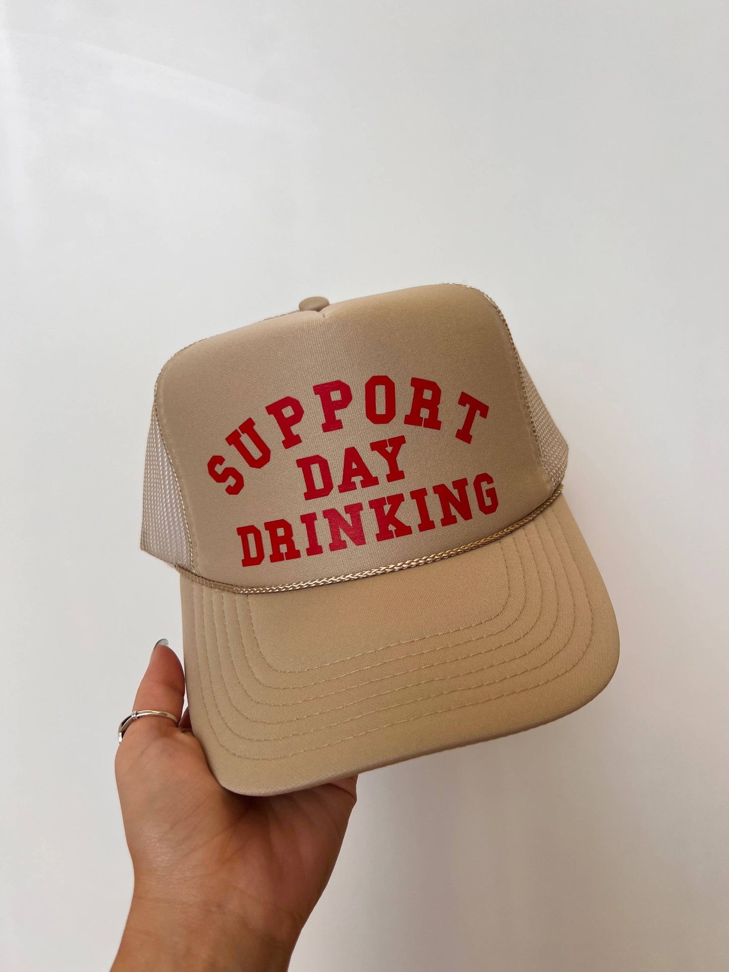 Support Day Drinking - Vinyl Trucker Hat 