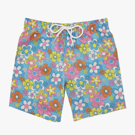 Summer Bloom Swim Short: Multi-Colored / XL (34-35)