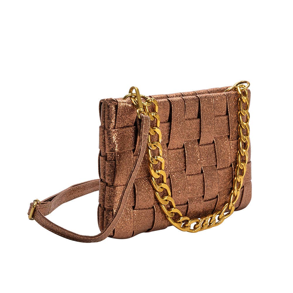 Mimie Bronze Metallic Recycled Vegan Crossbody Bag