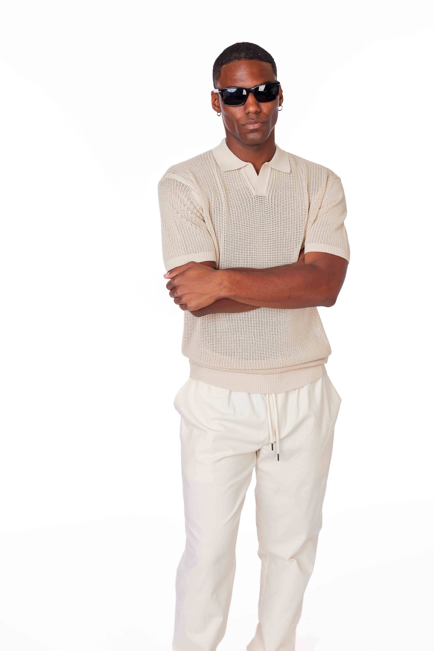 Men's Textured Polo Shirt