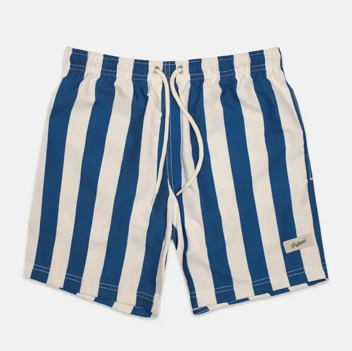 Blue Stripes Swim Short: Blue / XL (34-35)