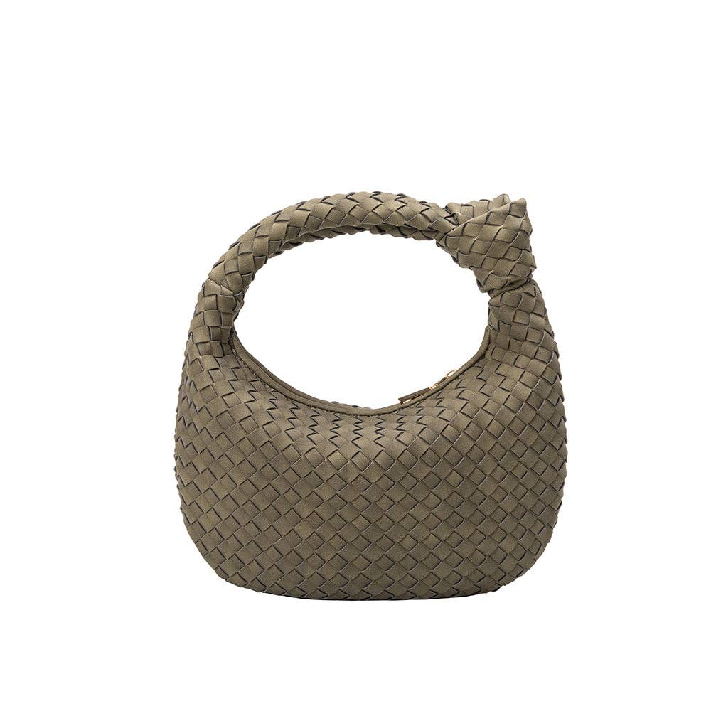 Drew Small Olive Recycled Vegan Suede Top Handle Bag