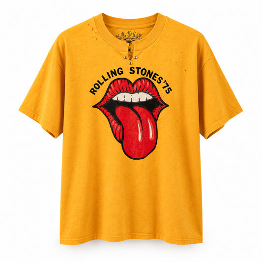 Rolling Stones Mustard Studded T