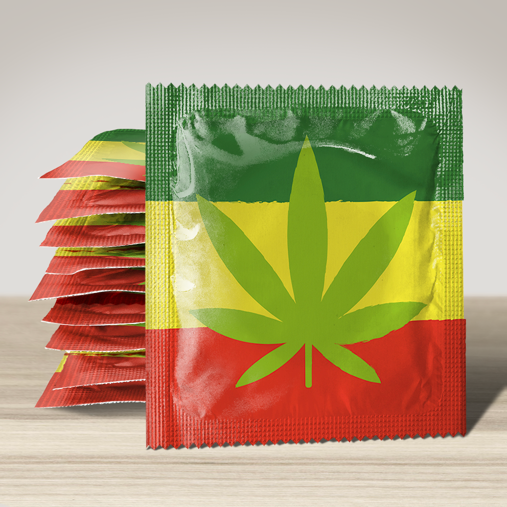 Cannabis Leaf Rasta Condom