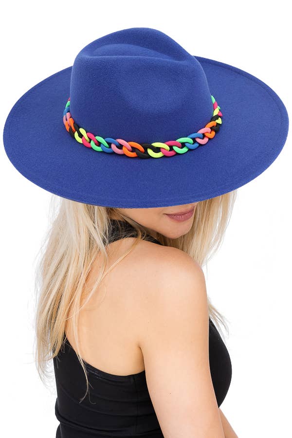 Rainbow Pride Cuban Link Chain Rancher Hat