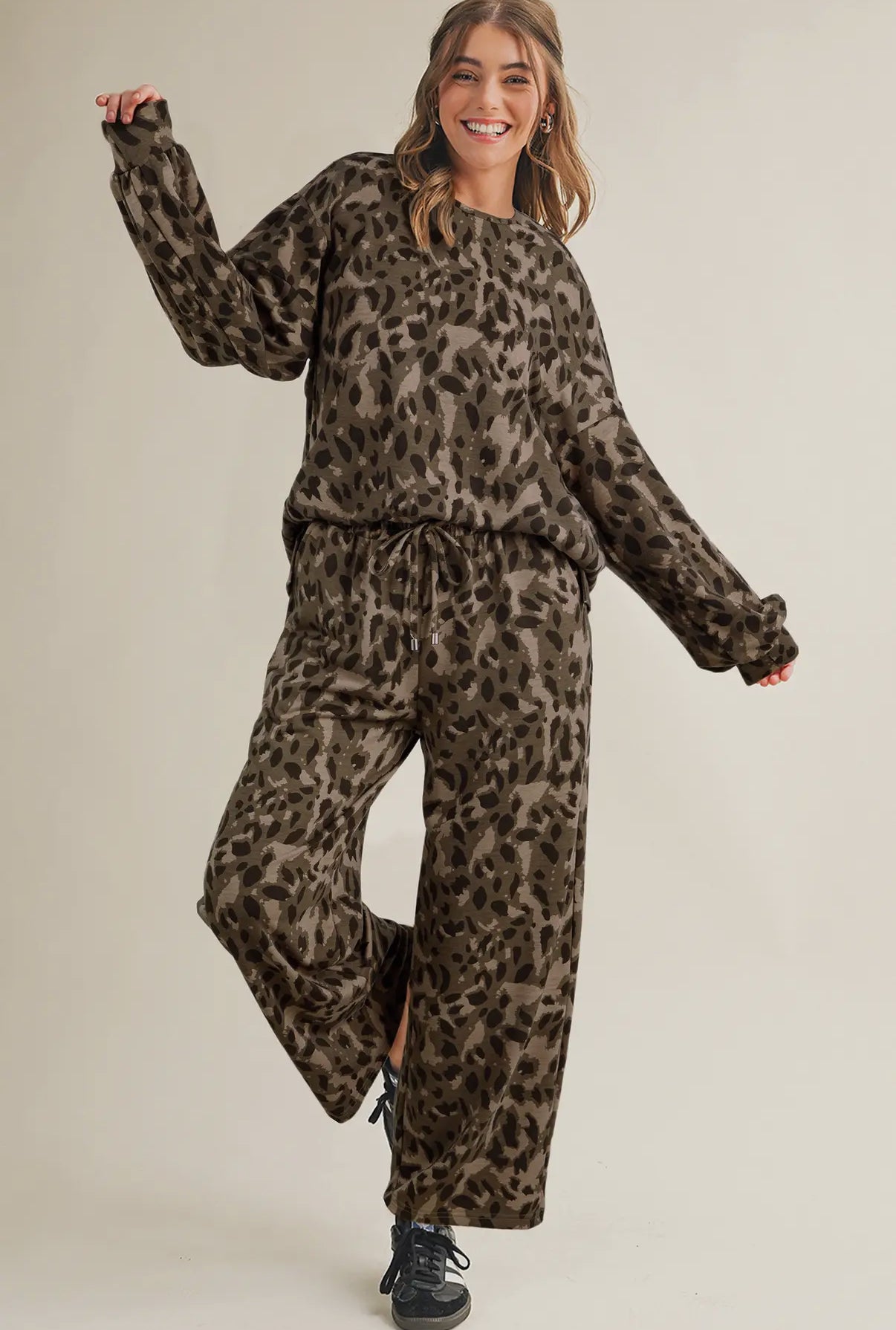 Leopard Pullover and Pant Set