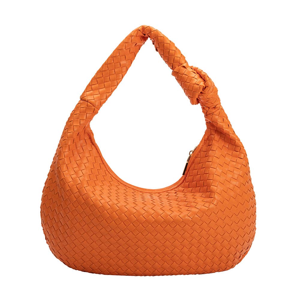 Brigitte Large Orange Recycled Vegan Shoulder Bag