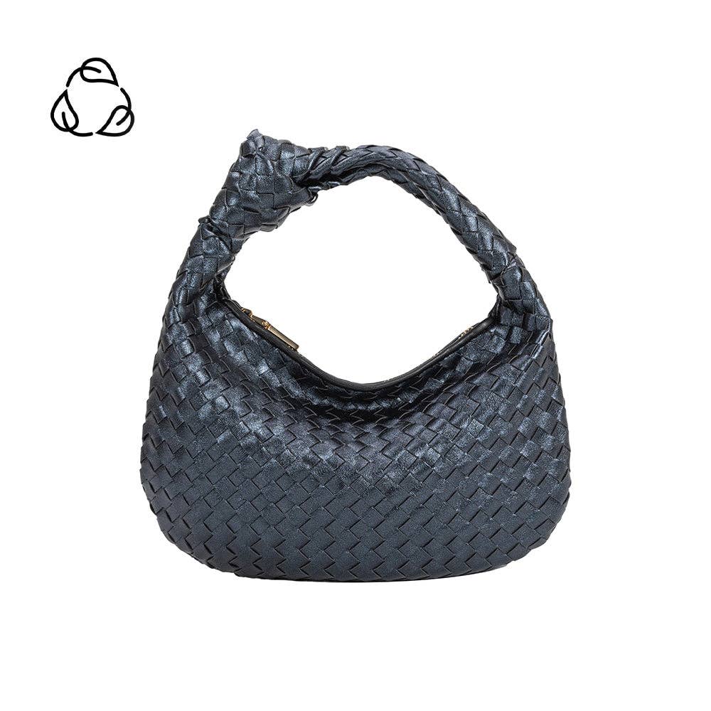 Drew Small Metallic Midnight Recycled Vegan Top Handle Bag