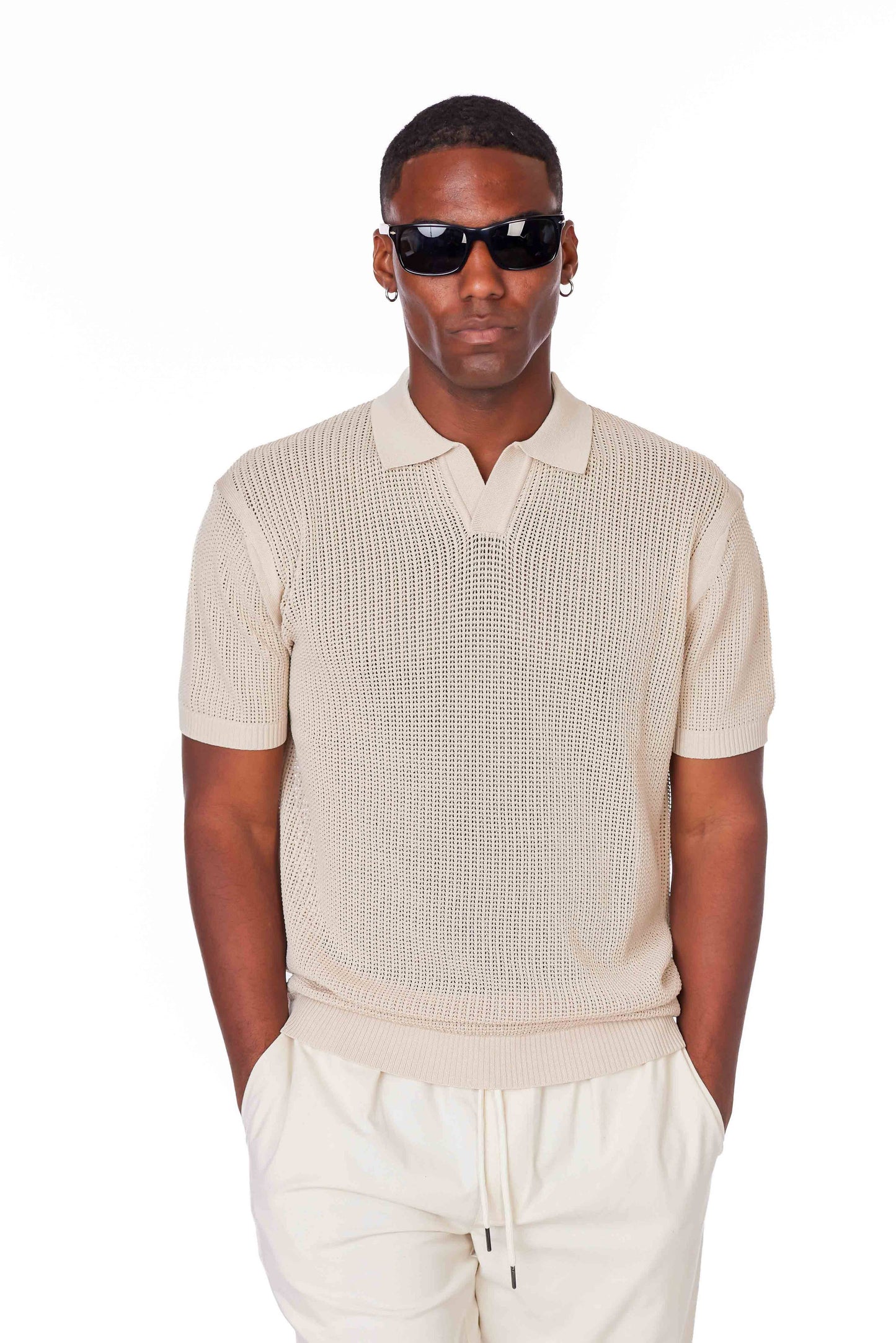 Men's Textured Polo Shirt