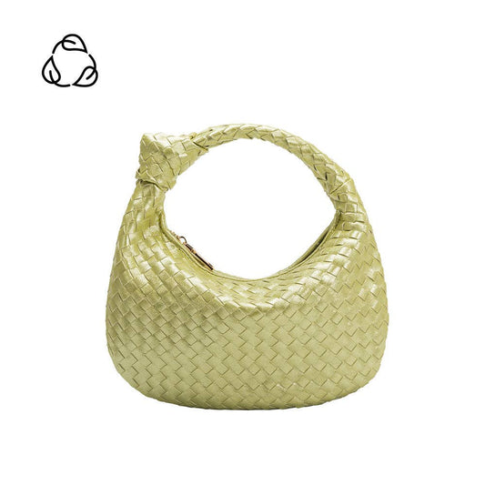 Drew Small Metallic Lime Recycled Vegan Top Handle Bag