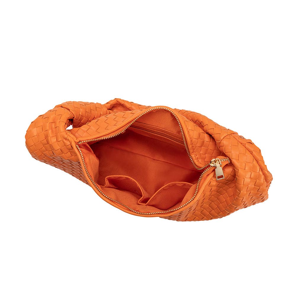 Brigitte Large Orange Recycled Vegan Shoulder Bag