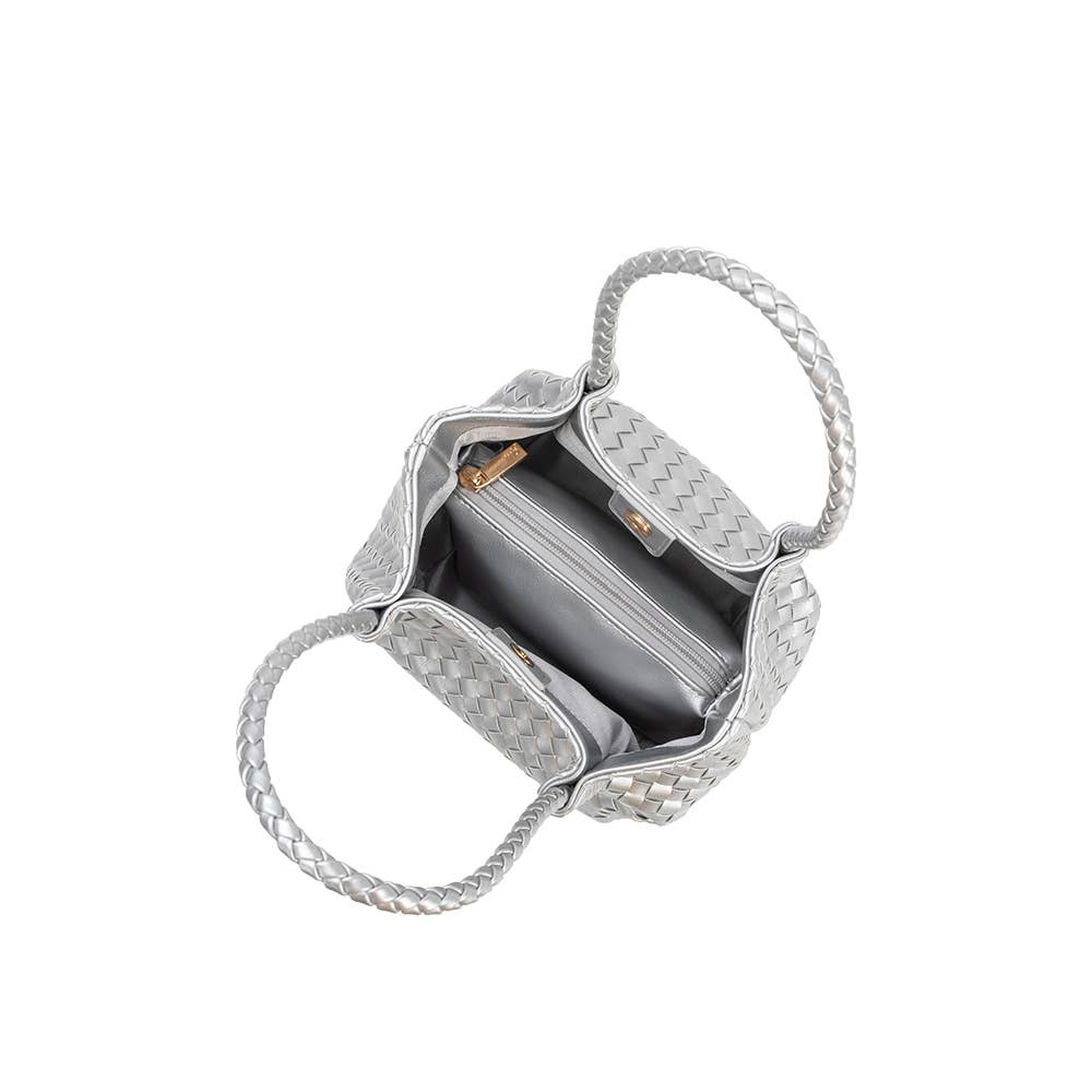 Anahi Silver Recycled Vegan Top Handle Bag