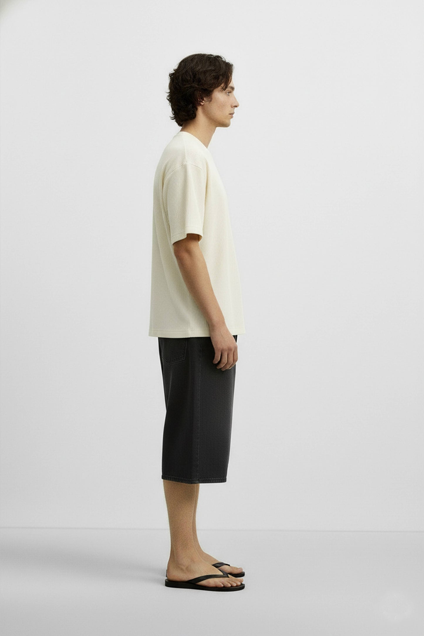 Men's Short Sleeve Textured T-Shirt (Ivory)