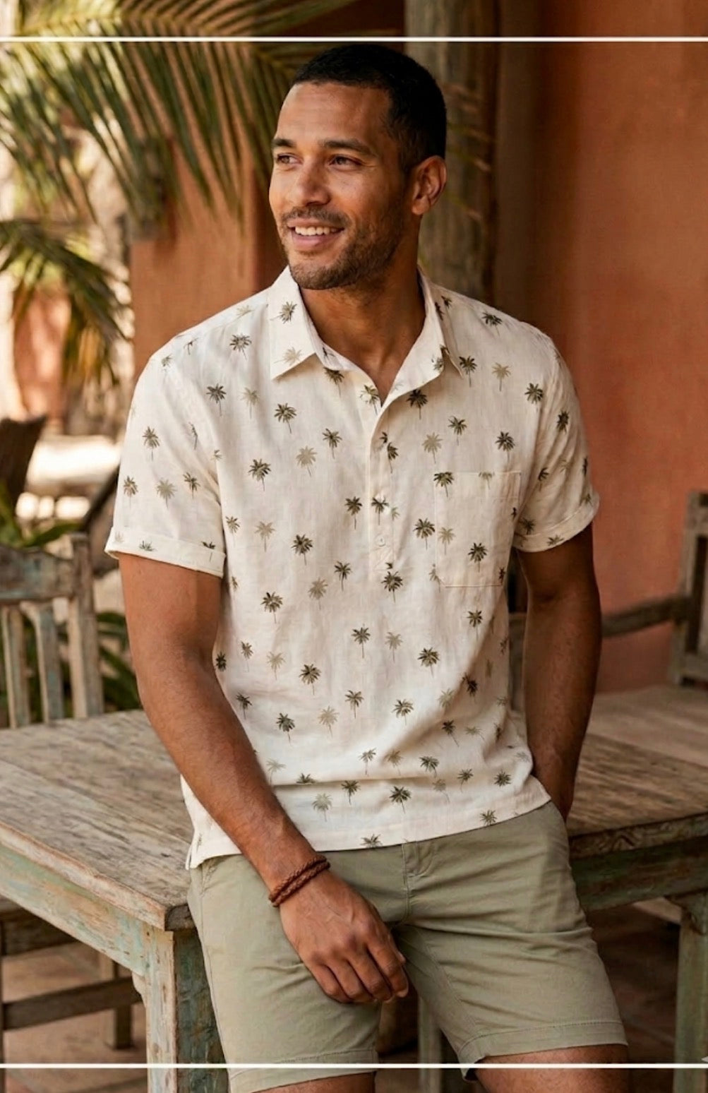 Men’s Collared Linen Shirt