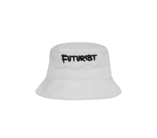 White Futurist Bucket Hat