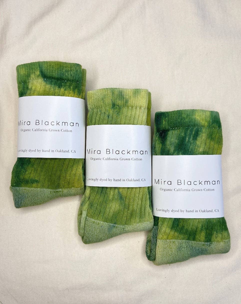 Hand Dyed Organic Cotton Crew Socks: Slate / Small (8-10),