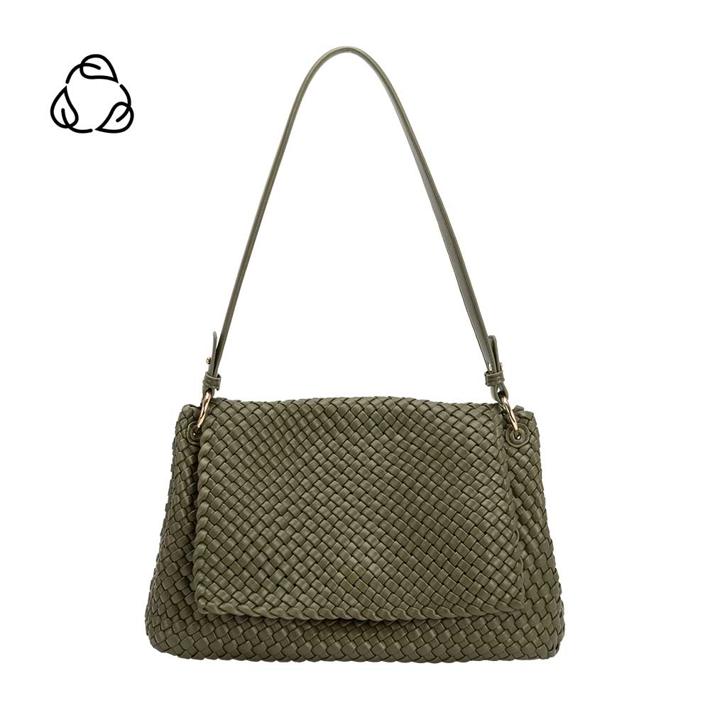 Natalia Olive Recycled Vegan Shoulder Bag