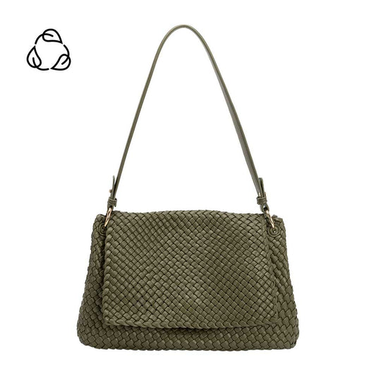 Natalia Olive Recycled Vegan Shoulder Bag