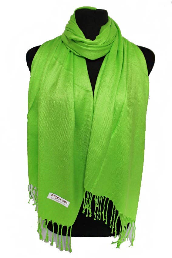Luxury Solid Faux Pashmina Shawls & Scarves: Black