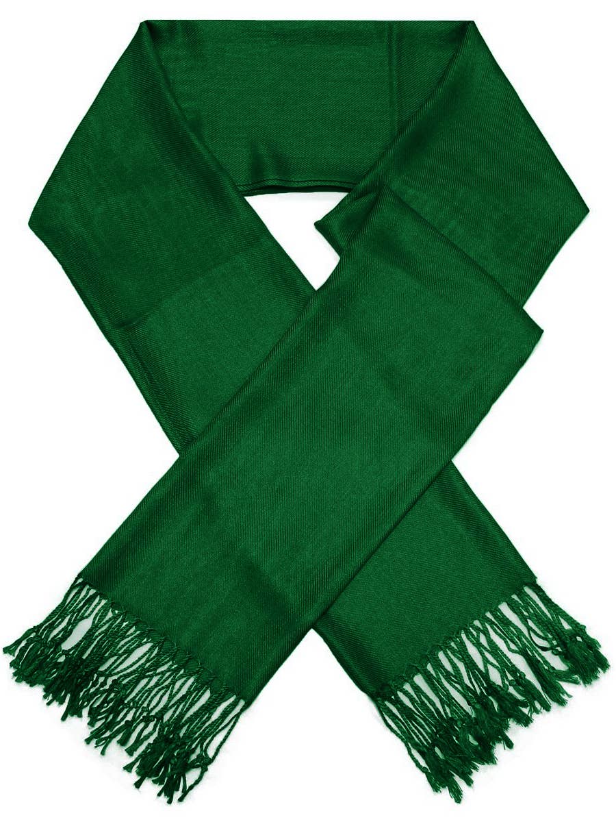 Luxury Solid Faux Pashmina Shawls & Scarves: Black