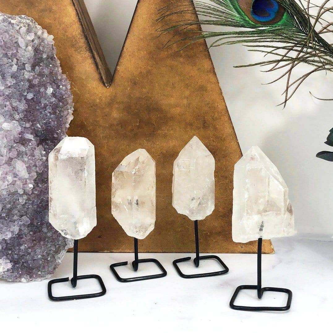 Natural Stone Crystal on Metal Stand