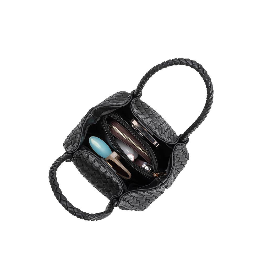 Anahi Silver Recycled Vegan Top Handle Bag