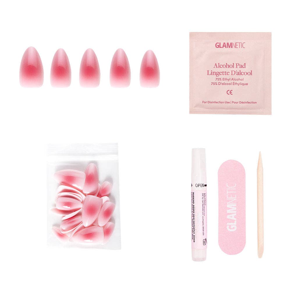 Blushing Aura Press-On Nails | Short Almond | Pink Hue