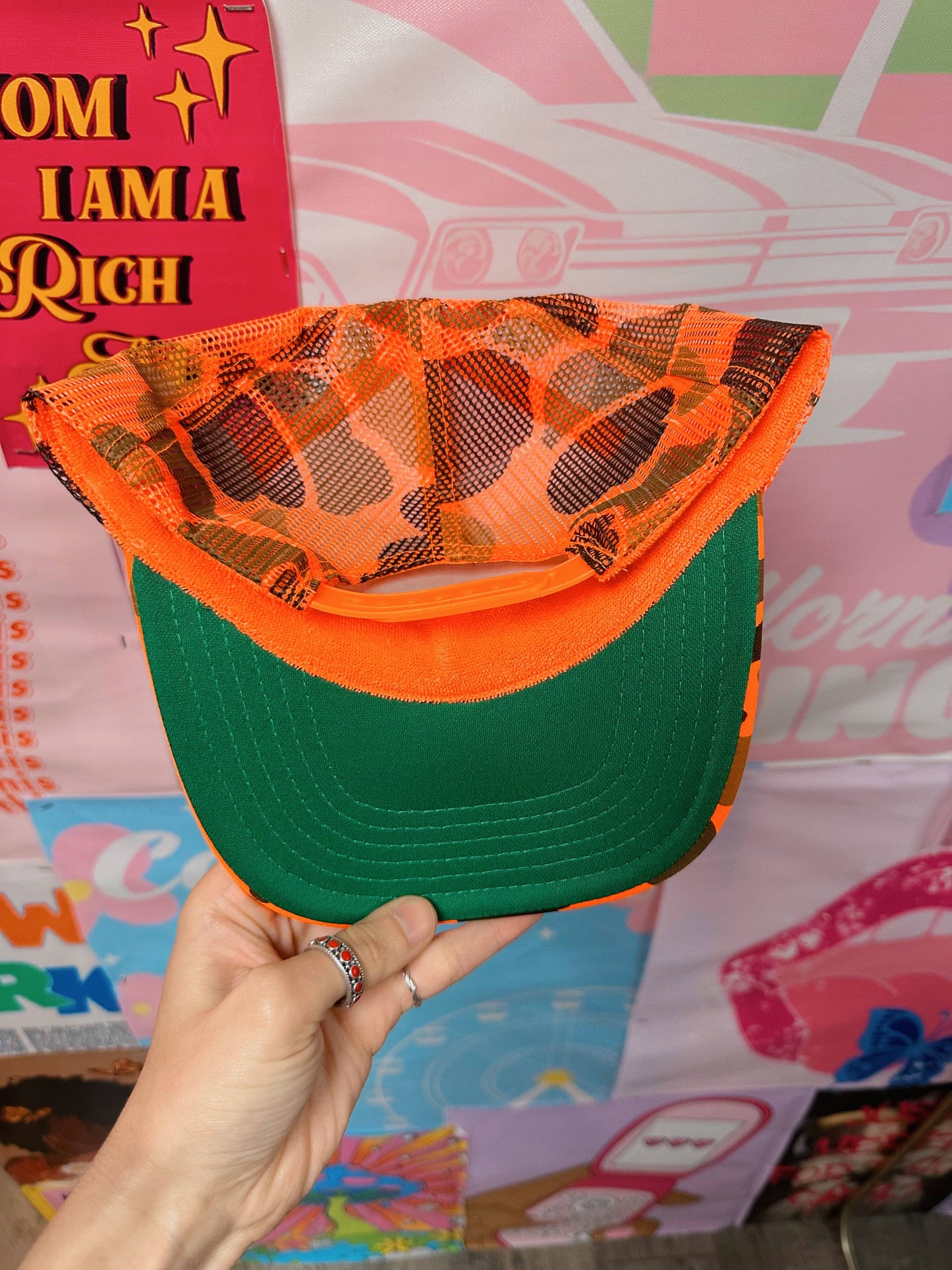 Orange Camo My Drinking Hat Embroidery Hat