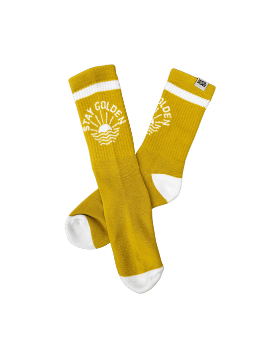 Stay Golden Crew Socks: Gold / OS