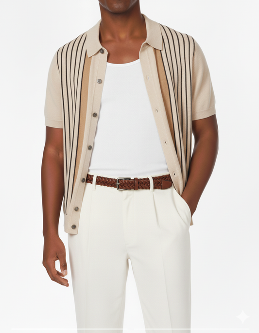 Men's Textured Polo Shirt