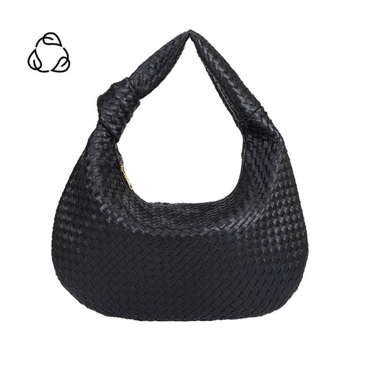 Brigitte Large Black Recycled Vegan Shoulder Bag