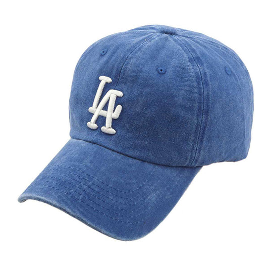 LA Embroidery Pigment Baseball Cap 207: ROYAL BLUE