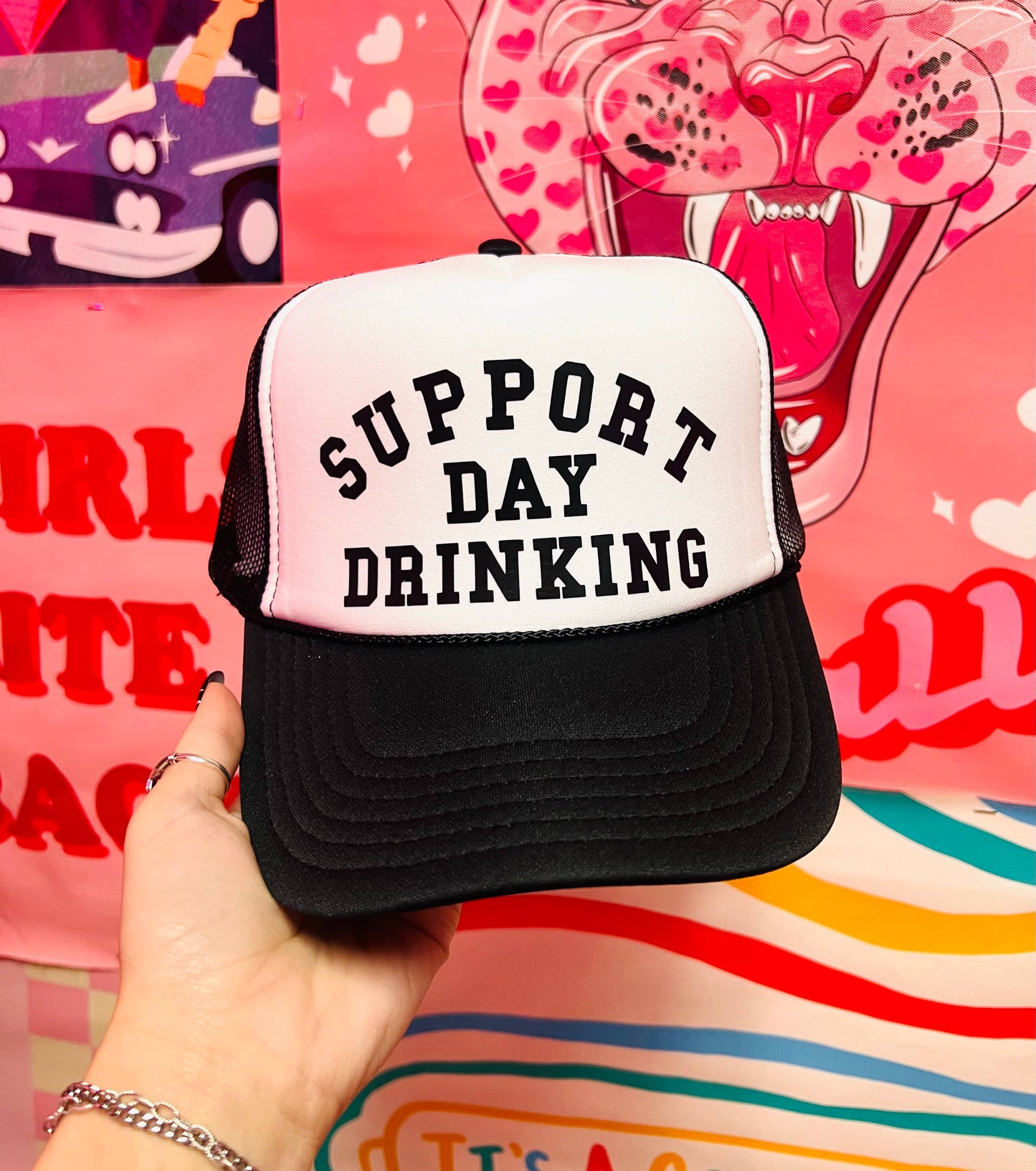 Support Day Drinking - Vinyl Trucker Hat 