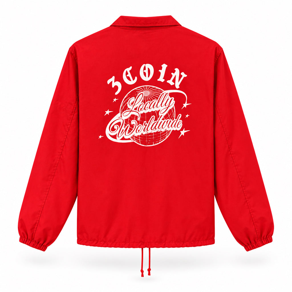 Red Nylon Zip Up - 3COIN