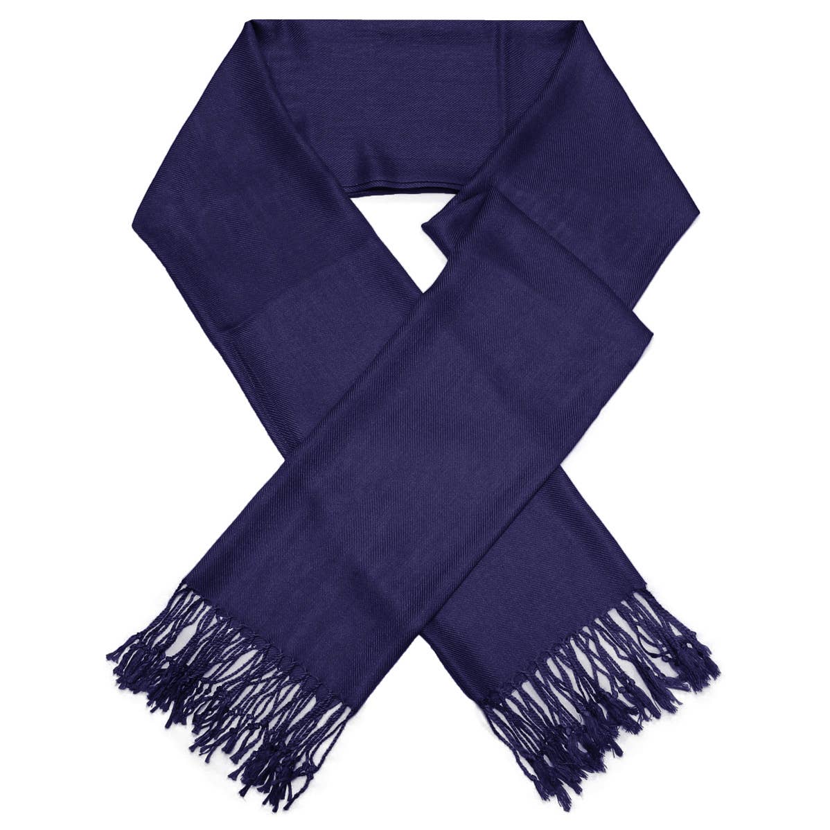 Luxury Solid Faux Pashmina Shawls & Scarves: Black