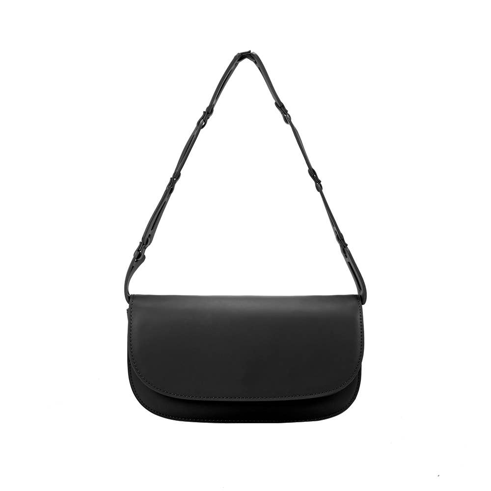 Inez Black Recycled Vegan Shoulder Bag