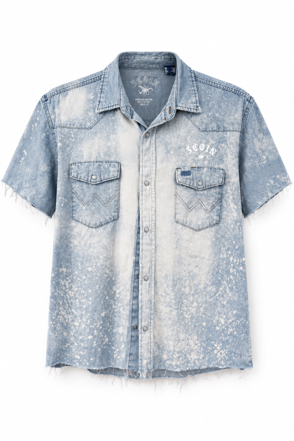 Denim Bleached Distressed S/S - XL