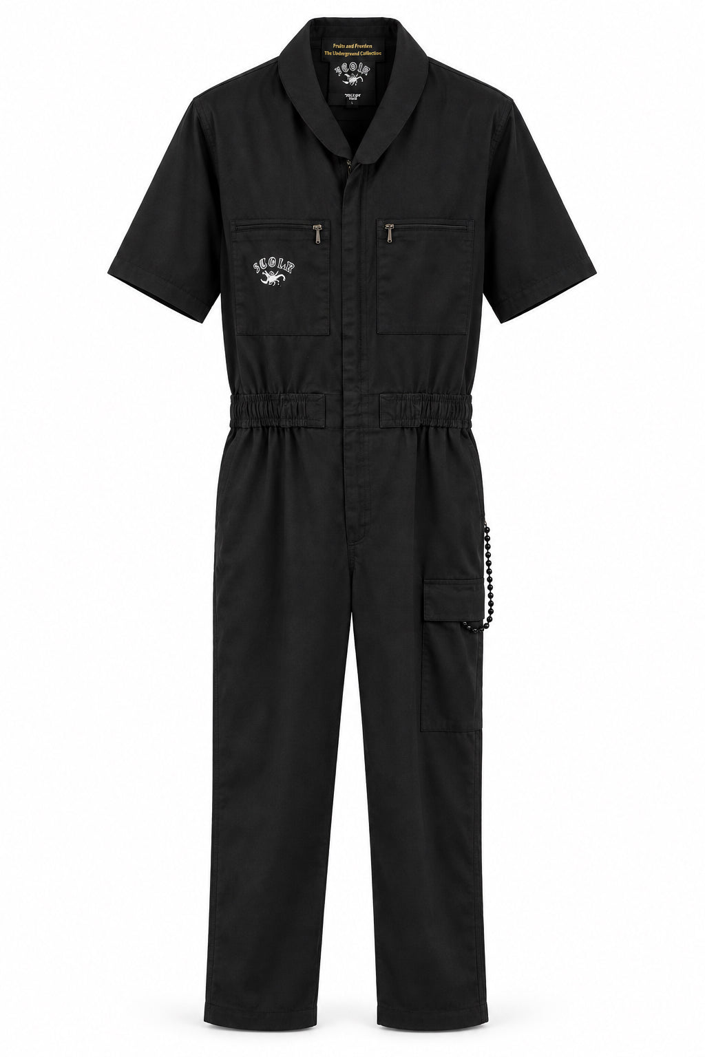 Black Jumpsuit S/S Paint Splatter