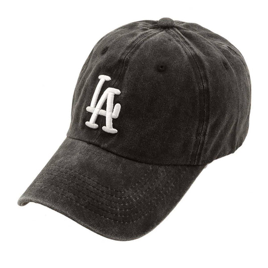 LA Embroidery Pigment Baseball Cap 207: CHARCOAL
