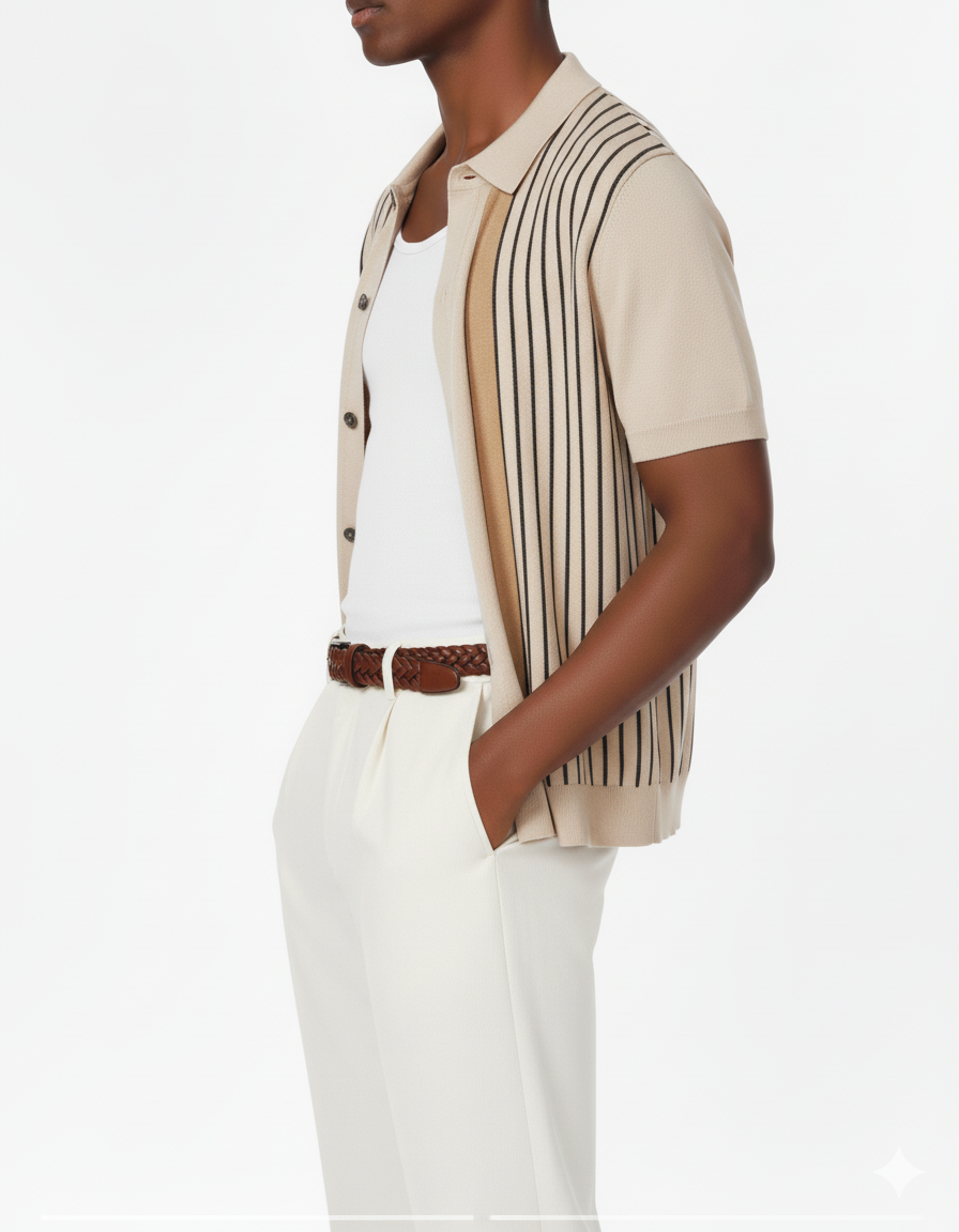 Men's Textured Polo Shirt