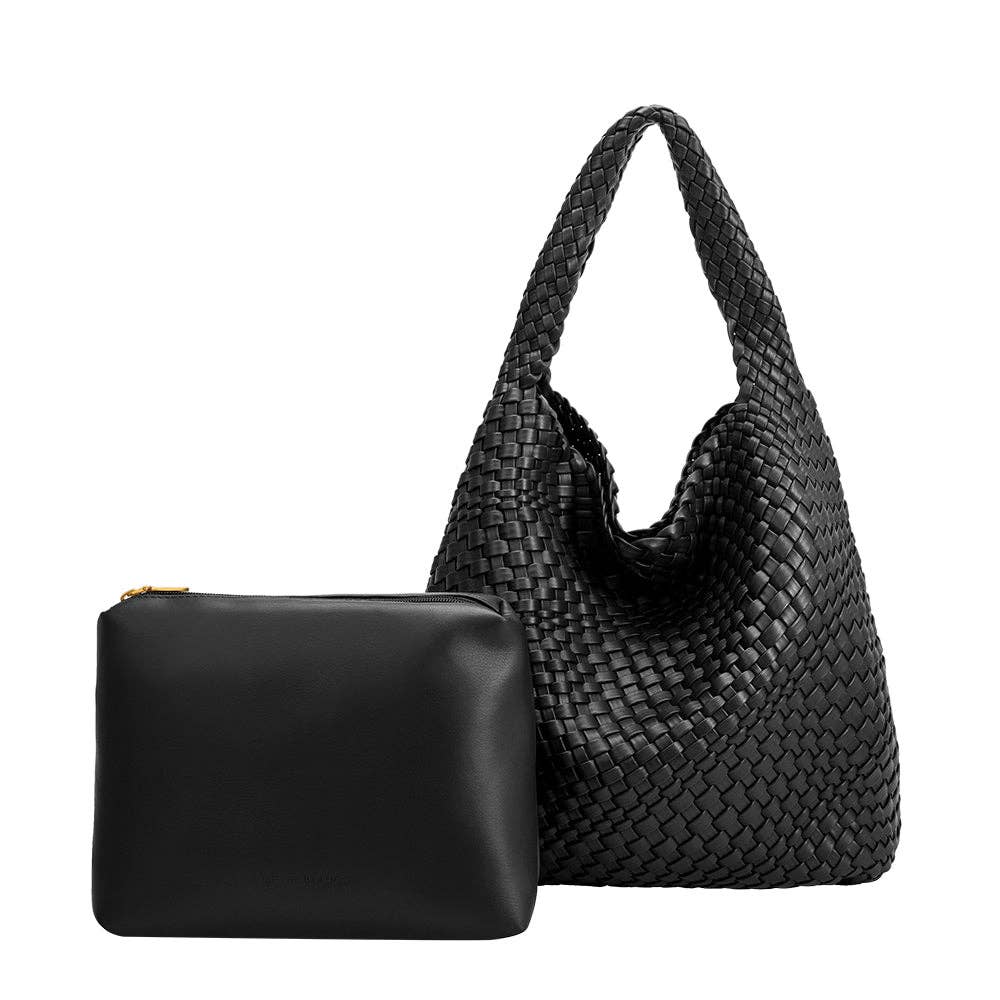 Johanna Black Recycled Vegan Shoulder Bag