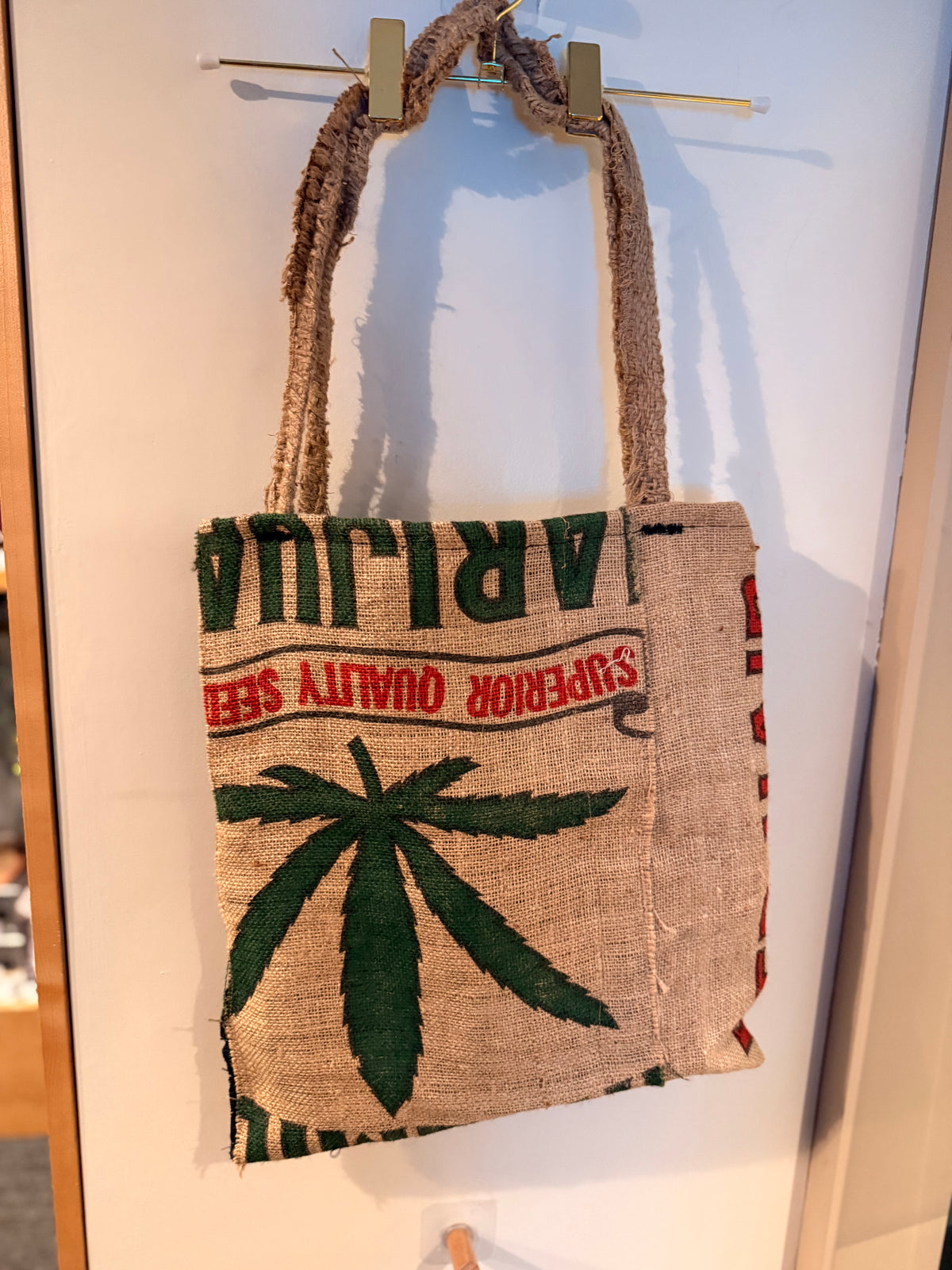 Marijuana Burlap Tote