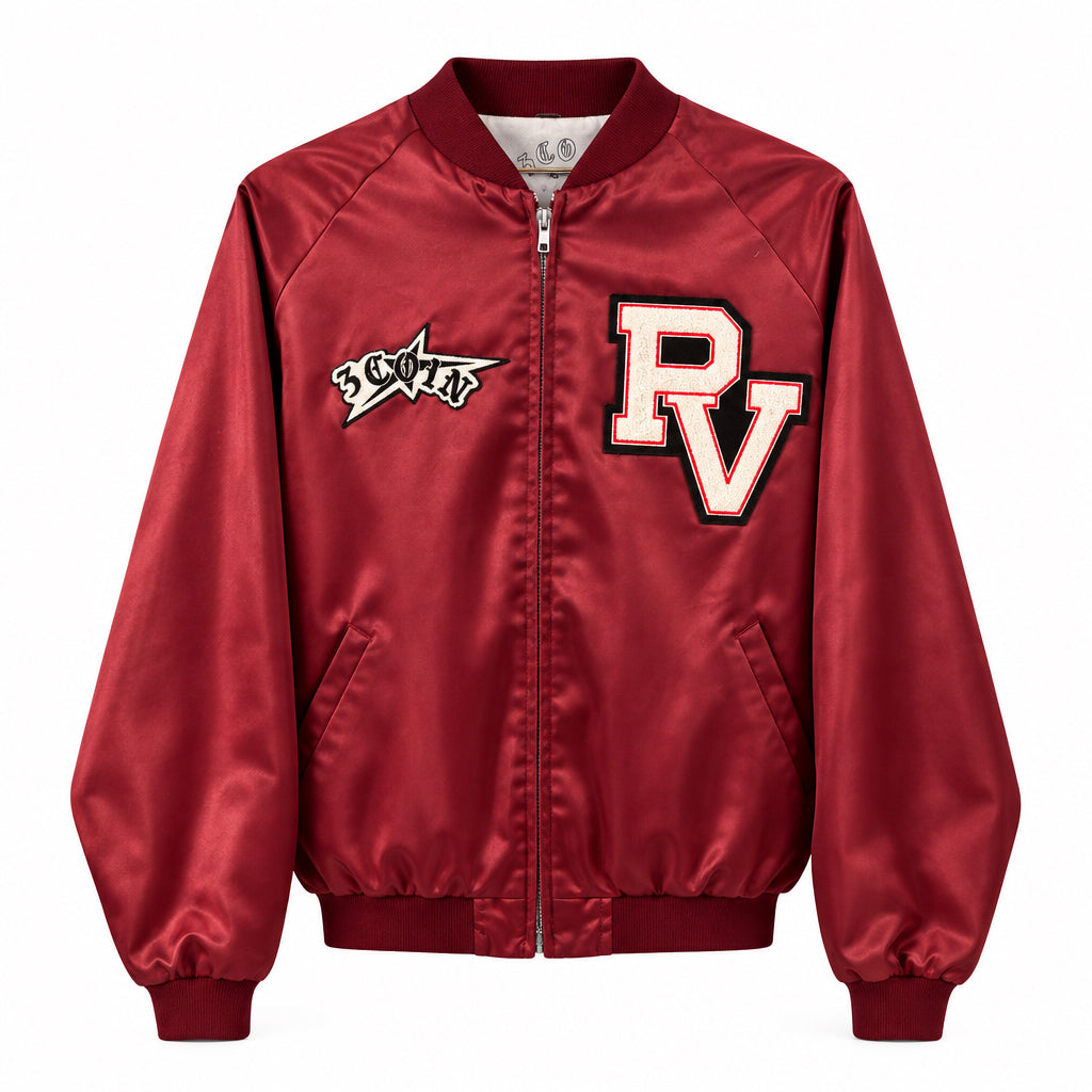 Maroon Nylon Bomber - PV