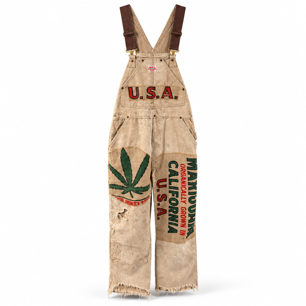 Marijuana Burlap Overalls