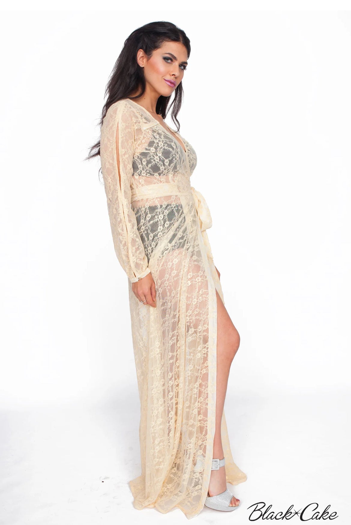 Starlet Lace Wrap Dress - Ivory