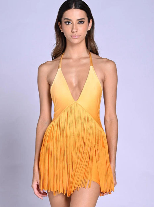 Orange Flow Dress - Medium