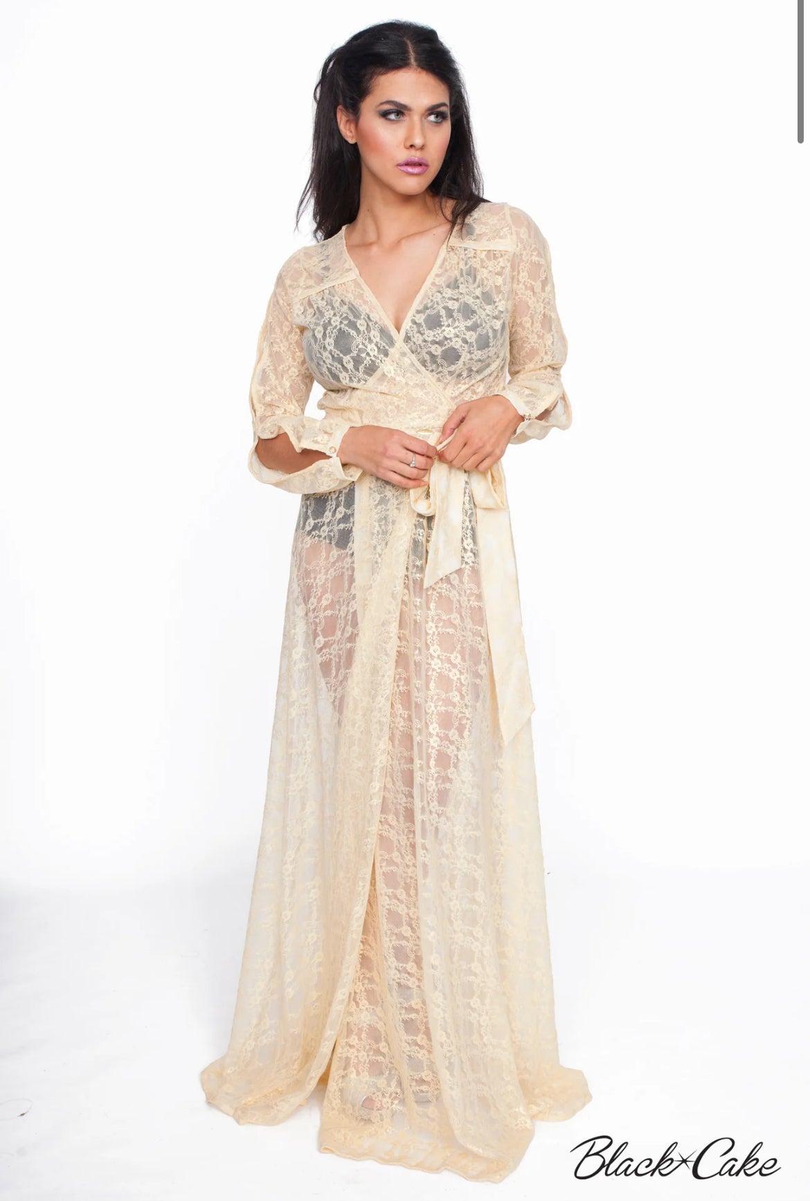 Starlet Lace Wrap Dress - Ivory