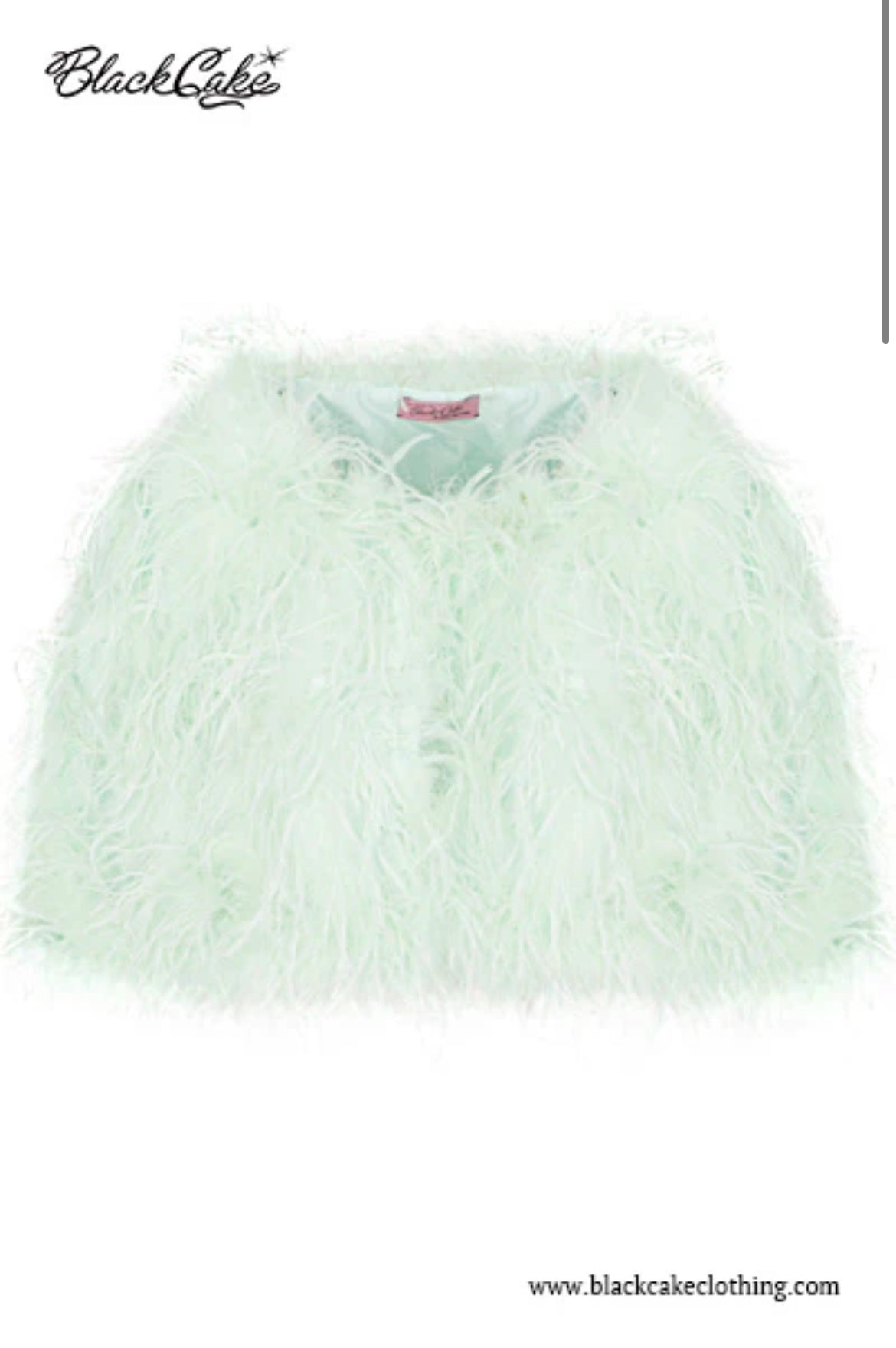 Mint Ostrich Feather Bolero