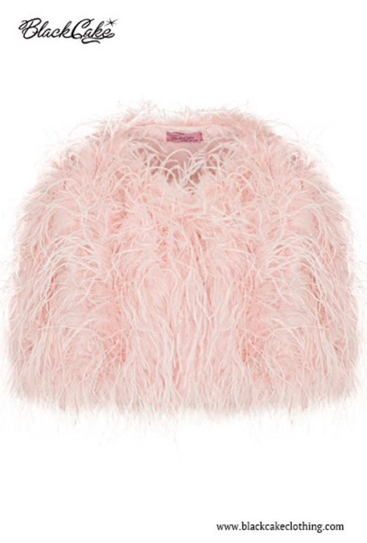 Barbie Girl Light Pink Luxe Feather Bolero