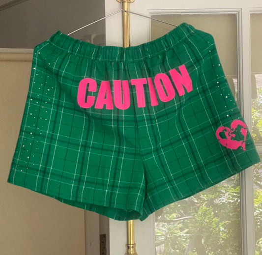 Kelly Green Flannel Shorts